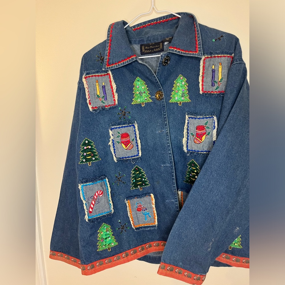 vintage new directions christmas jacket top
